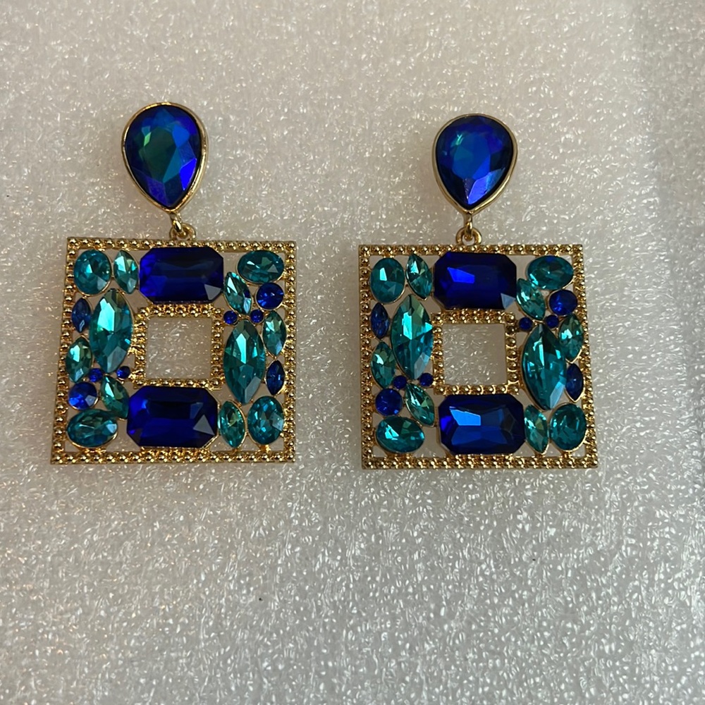 Colorful Glass Crystal Drop Earrings